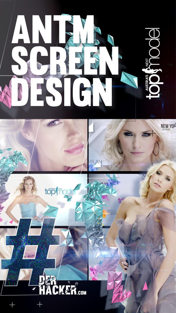 Screen Design für Austria's Next Topmodel